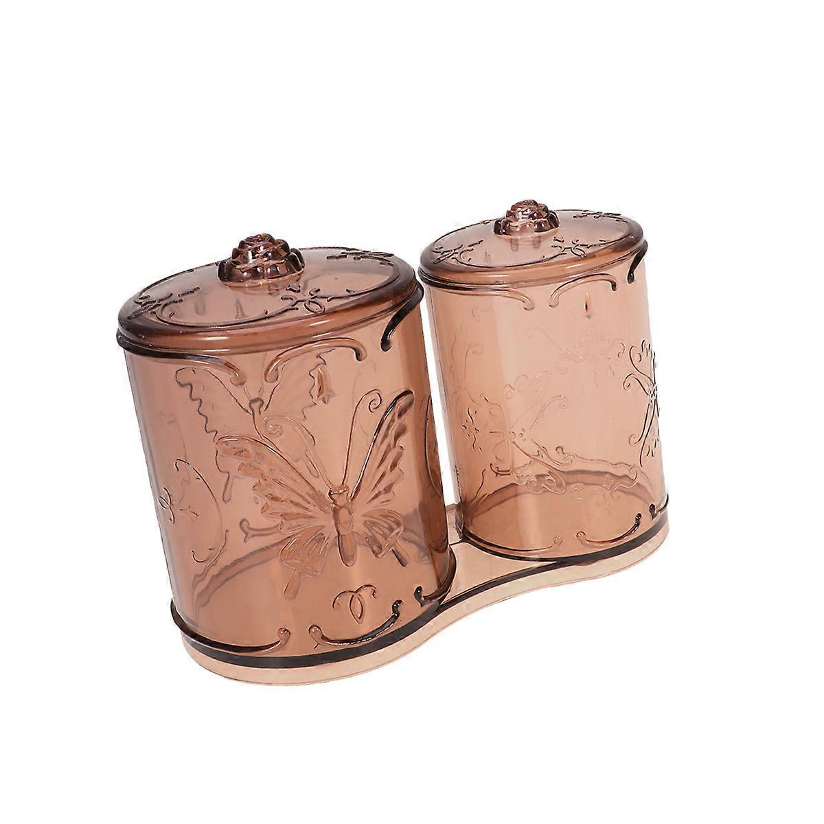 Makeup Organizer Box Clear Coffee 15.5x8.5x10.5cm Dustproof Storage 1Pcs