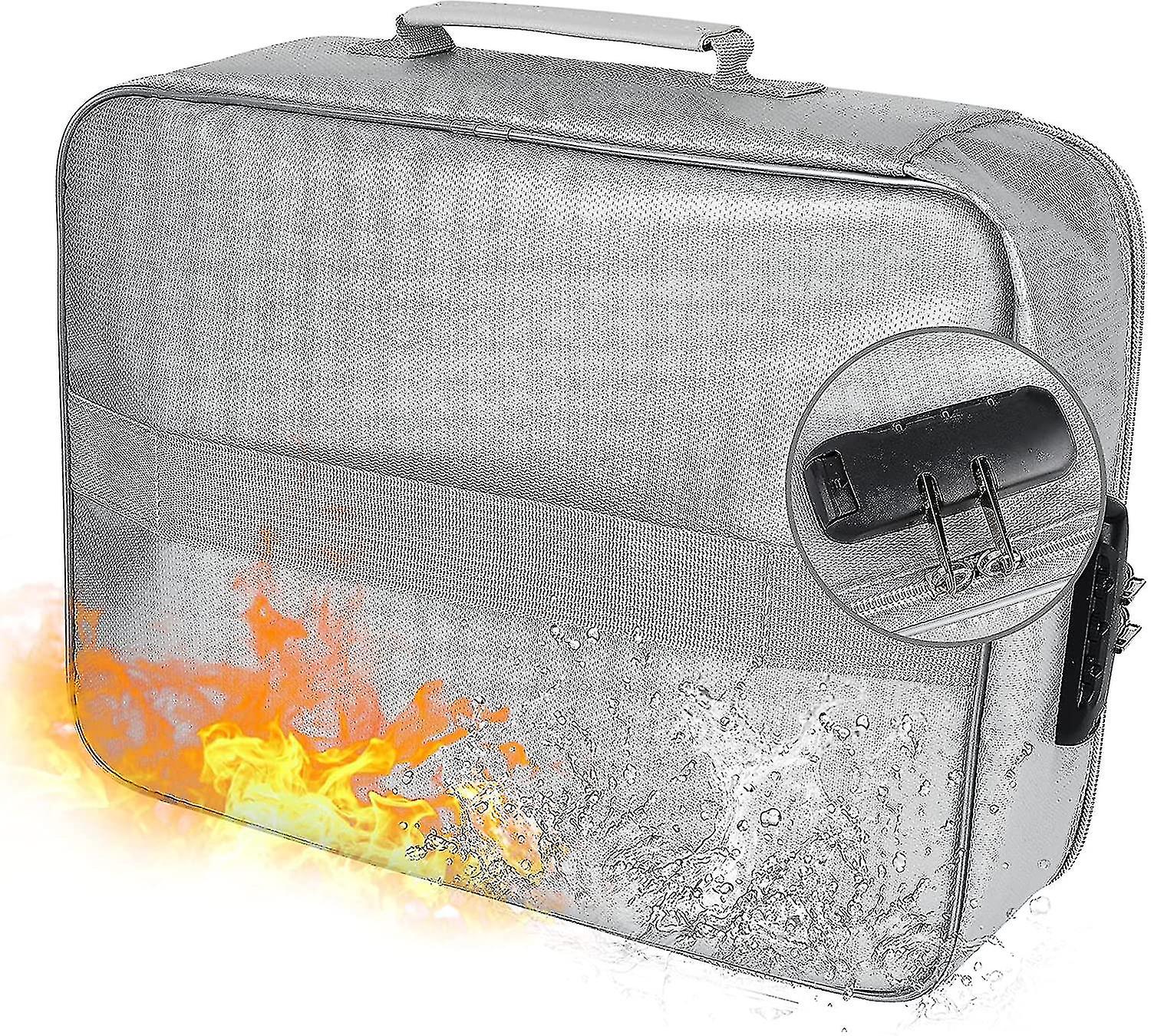 Fireproof Document Organizer With Lock,with Waterproof Zipper,fireproof Safe
