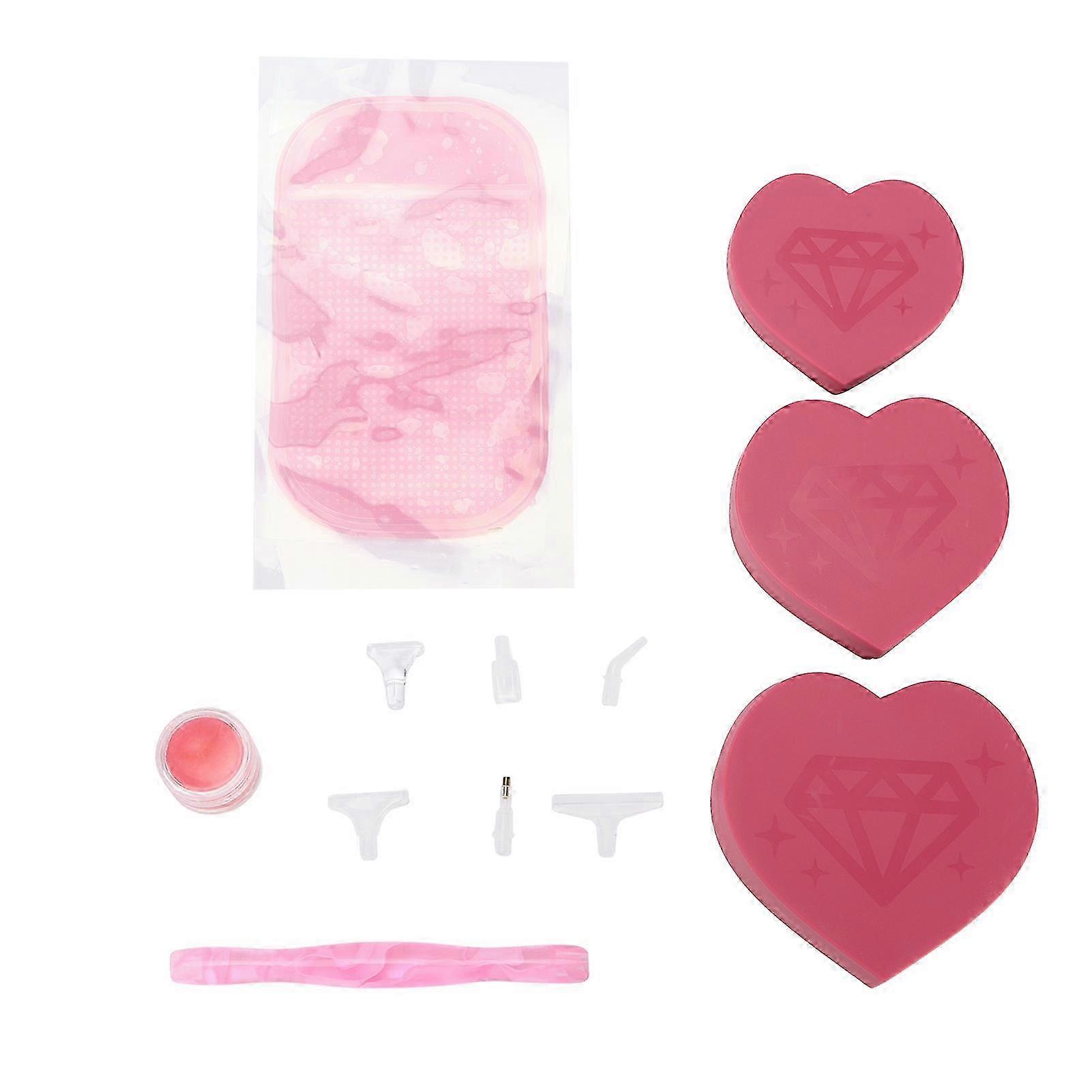 Rhinestone Painting Trays New Love Heart Shape DIY Multifunctional Crystal Screening Storage Tool Set