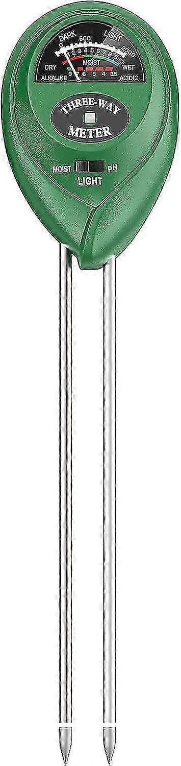 Soil pH Meter, 3 in 1 Soil Tester Kit with Moisture, Light and PH Test for Garden, Farm, Lawn, Indoor and Outdoor (No Batteries Required)