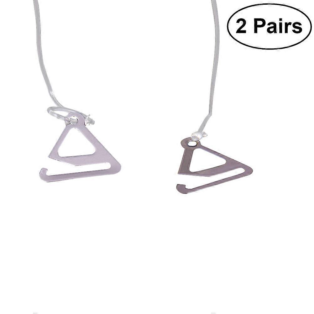 Stretchy Belt Invisible Bra Strap Replaceable Straps Flat Narrow Shape 2 Pairs Silver 40x2.2x0.01cm