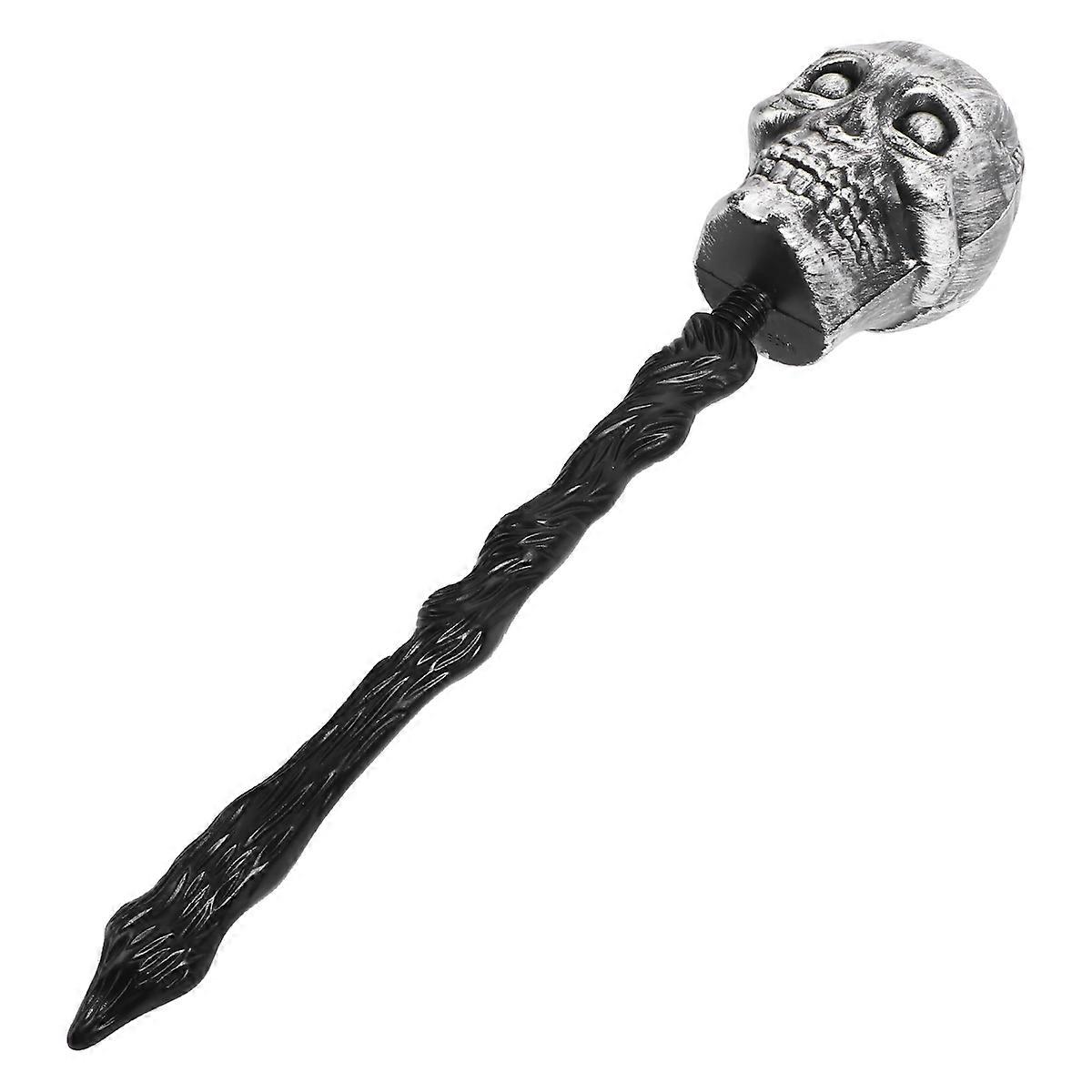 Carnival Cosplay Props Grey 55X12CM Screw-Threaded Rod with Ghost Head 1Set