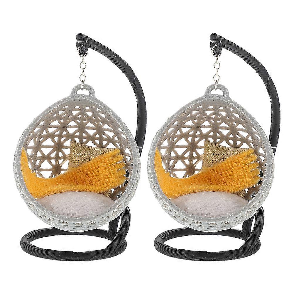 Miniature Furniture Model Long-Term Display Office Desk Family Bonding Tiny House Desk Ornament 2Pcs
