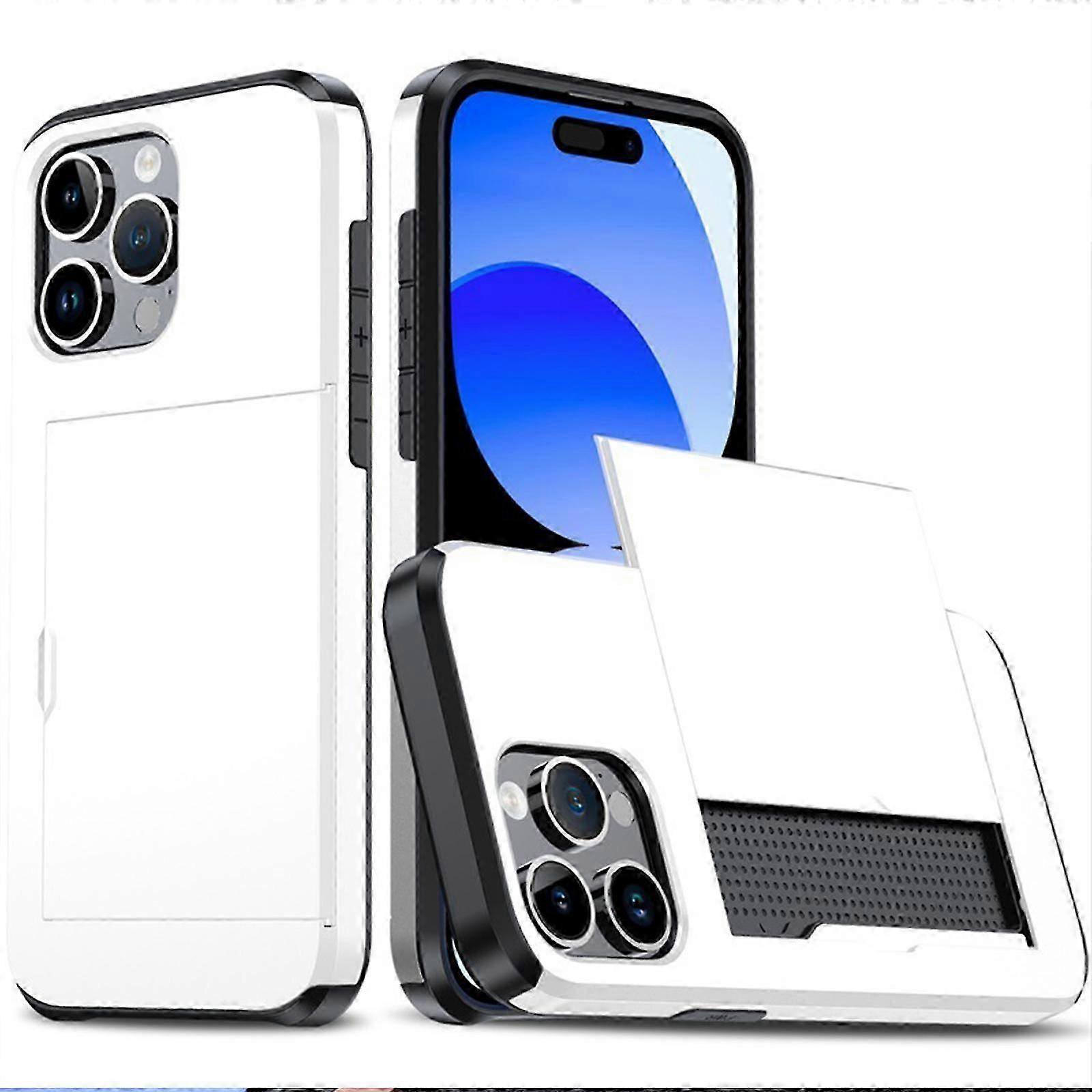 for iPhone 15 Pro Max/15 Ultra Case with Card Holder Heavy Duty Protective Dual Layer Shockproof Hidden Card Slot Slim Wallet Case 15 Pro Max