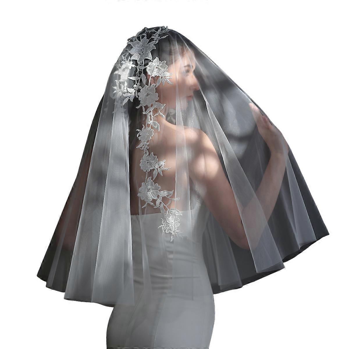 Wedding veil, 75 x 85 cm, white, 1 pc.