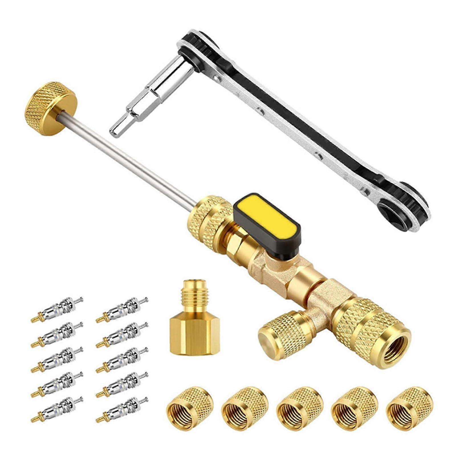 Installation and removal kit for valves, refrigerant valve cores, replacement tools, simple kits for cooling systems