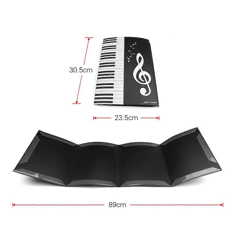 Black Sheet Music Folder A4 Size Storage Holder Binder for Stage Musical Instrument Piano Performance