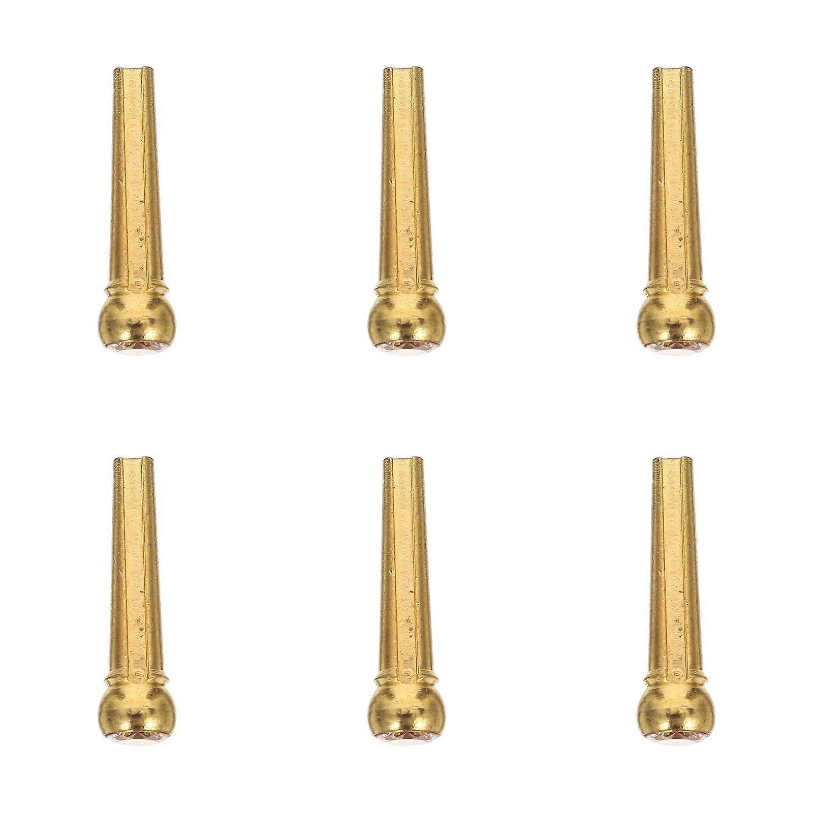 Guitar String Nails Brass Material for Musicians Easy Installation and Durable 6Pcs