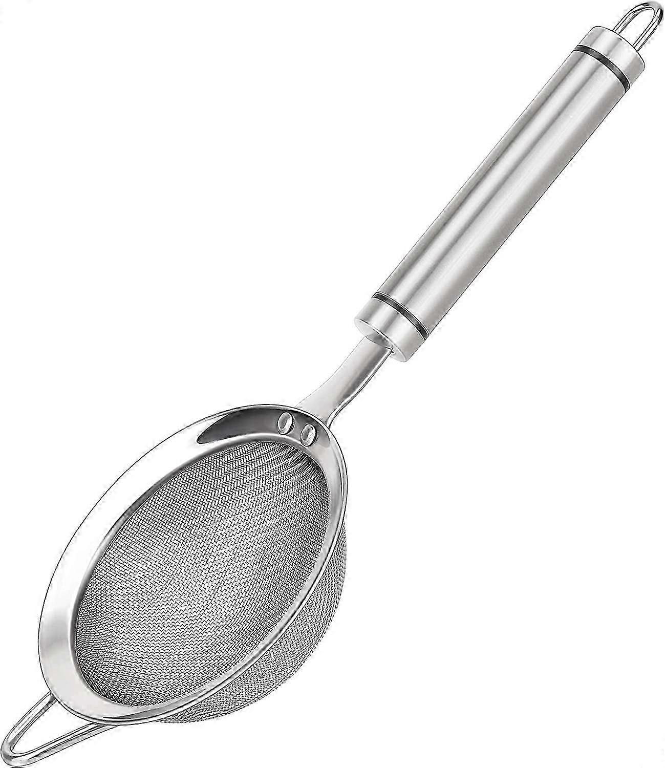 304 Stainless Steel Fine Mesh Kitchen Strainer with Handle - Versatile Sieve Tool