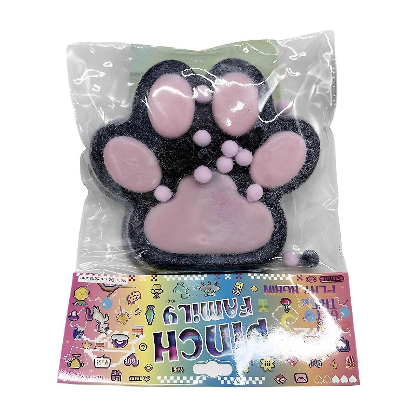 Cat Paw Balls, Soft PVC Squeezable Toy For Taba And Wetcat, Durable Fufu Wetcat Ball, Black And Pink, 15cm
