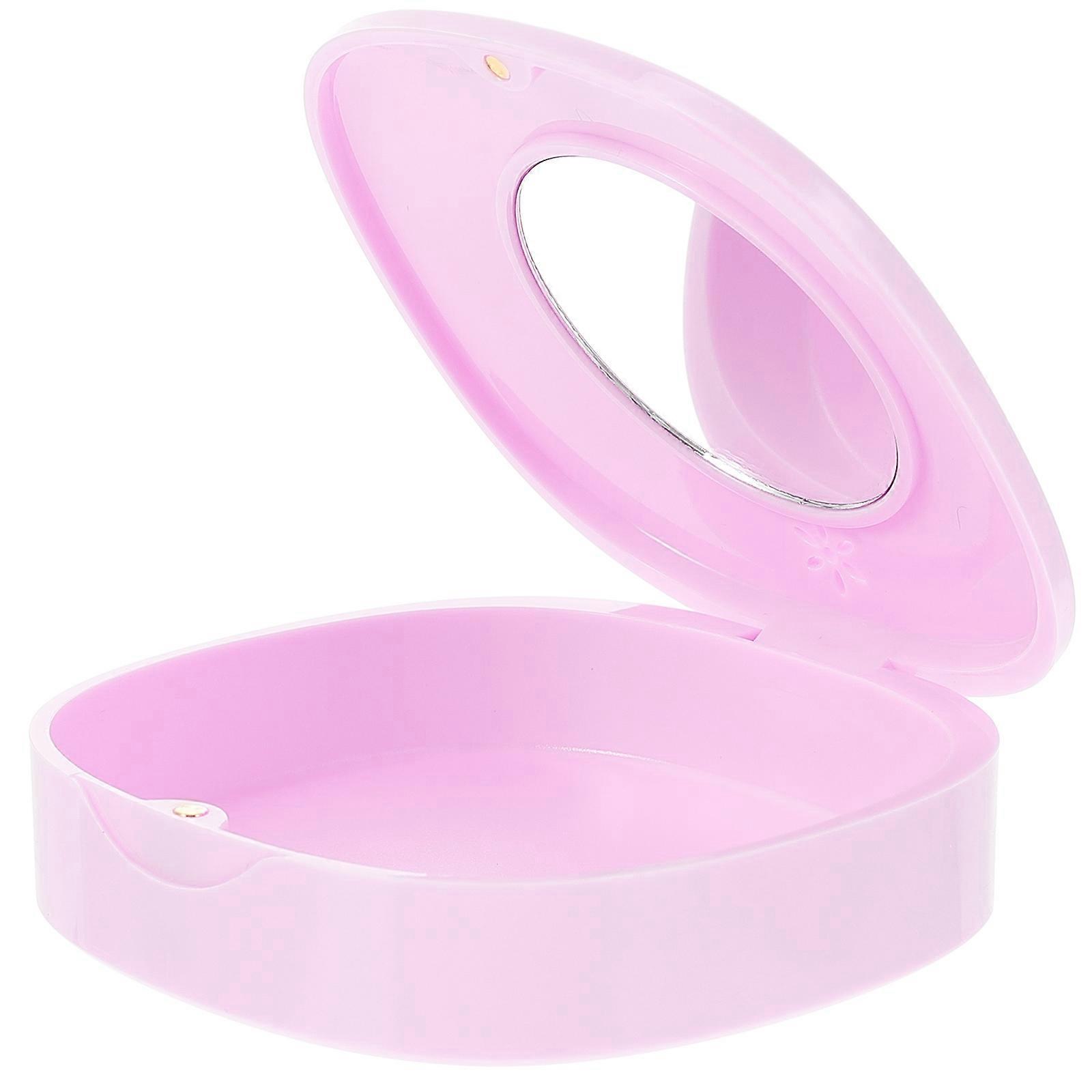 Portable Retainer Case Cartoon Retainer Storage Box For Daily Use Kids 8X8X2.7CM Dust-Proof 1Set