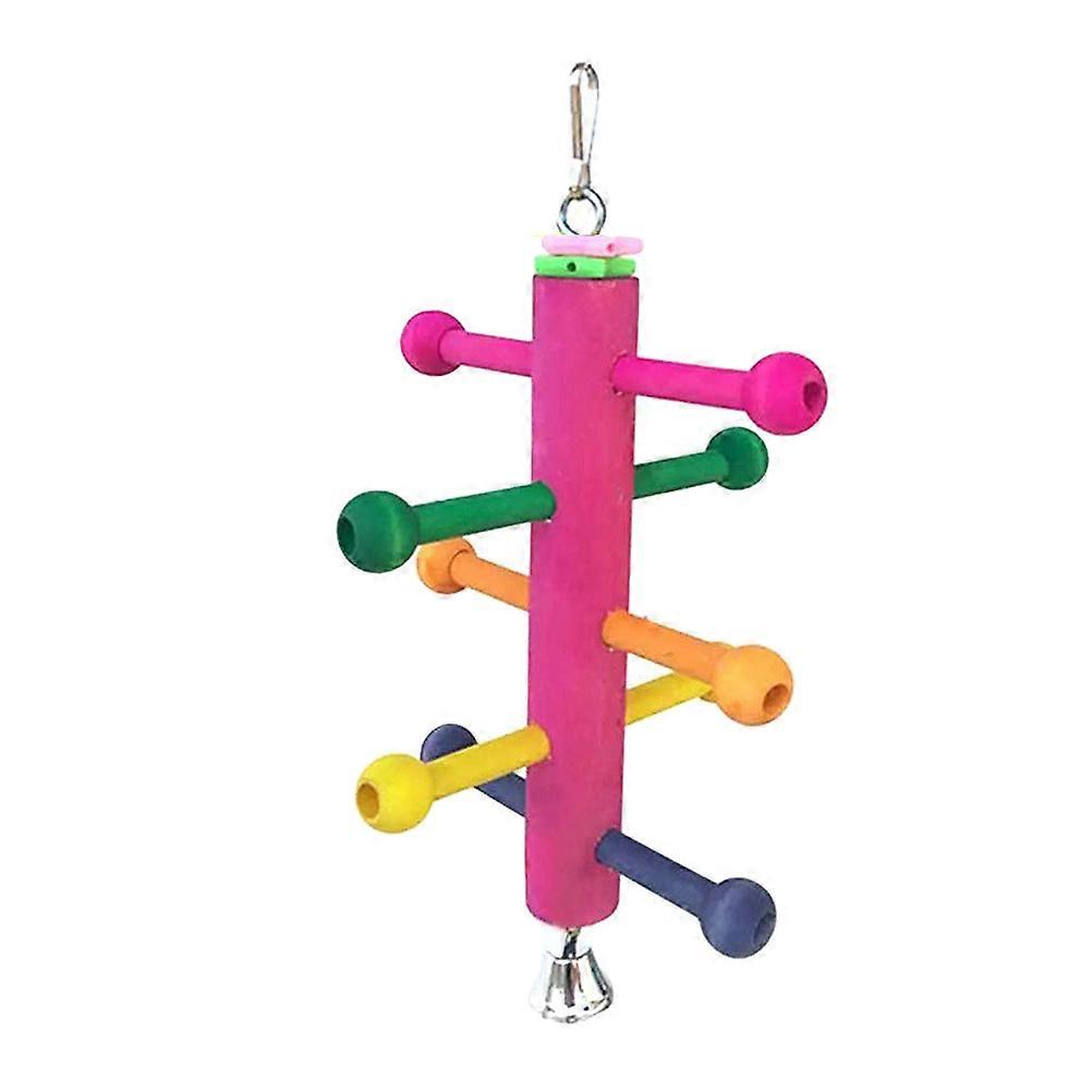 Bird Play Stand Cage Climbing Design Parakeets Exploring Entertainment Bamboo Tearing 9.1×5.5×1in 1Pcs