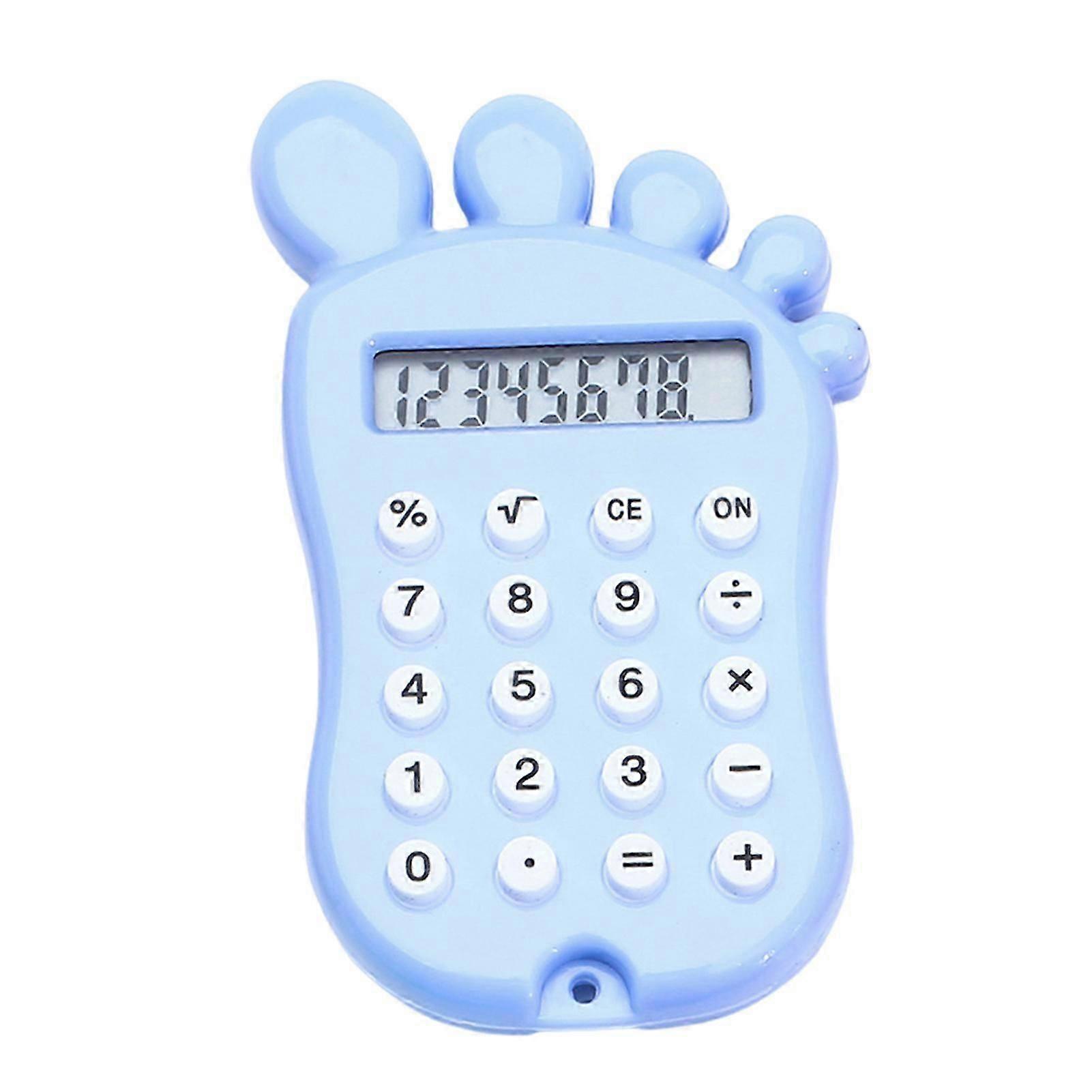 Calculator Cute Foot Shape Design 8 Digit LCD Screen Multifunctional with Comfortable Silicone Buttons Calculator QingHai
