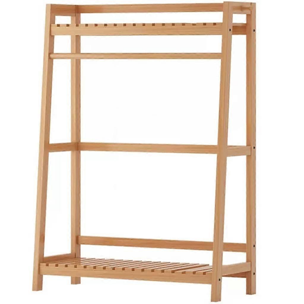 Clothes rail, shoe bench, coat stand, clothes hanger, clothes tree, freestanding coat rack with 2 shelves