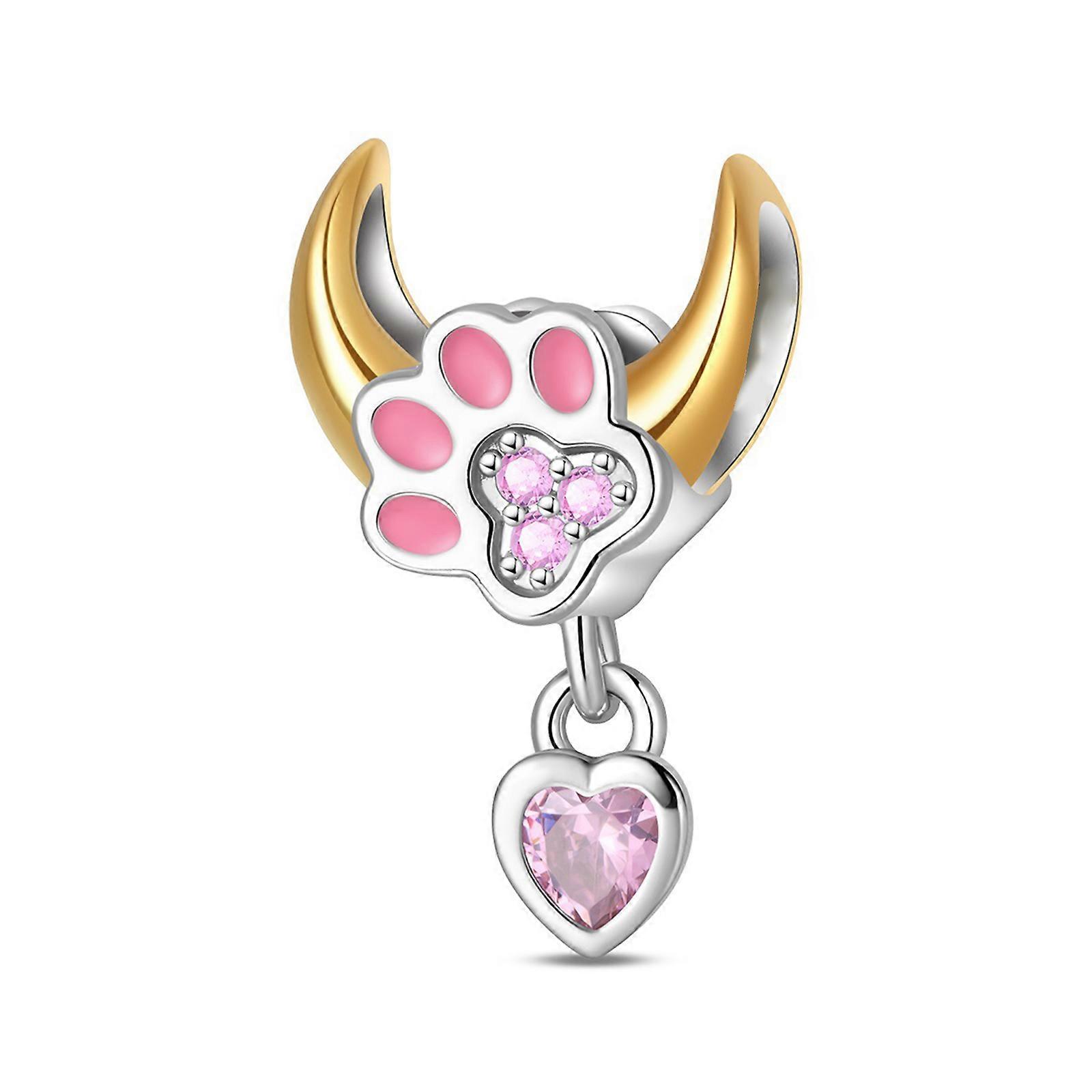 Unique Animal charme coeur en forme de pendentif chats patte chien tortues accessoire argent léger bijoux accessoires multicolore