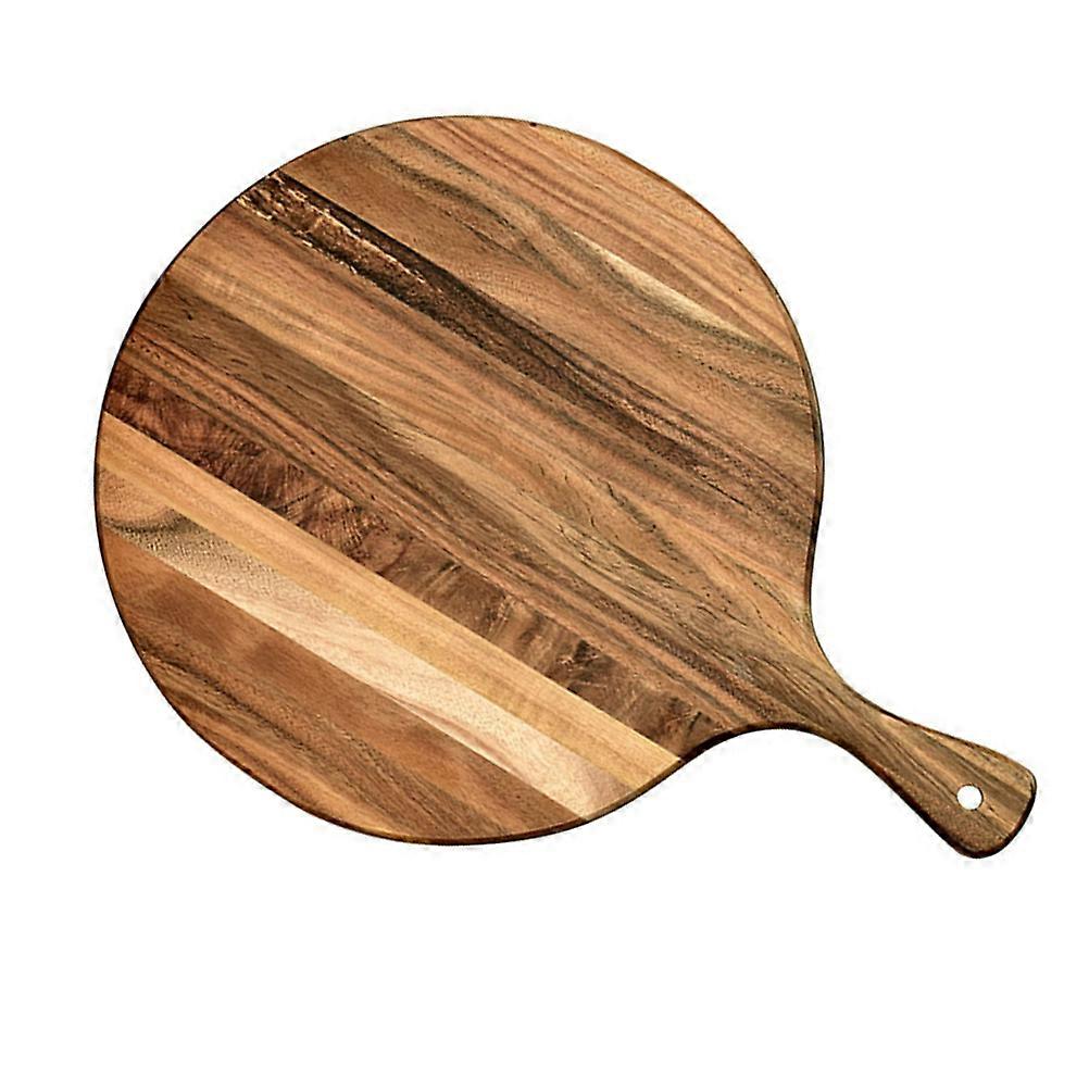Wooden Cutting Board for Storage Light Brown Multifunctional Pizza Tray with Handle 12.5 inches