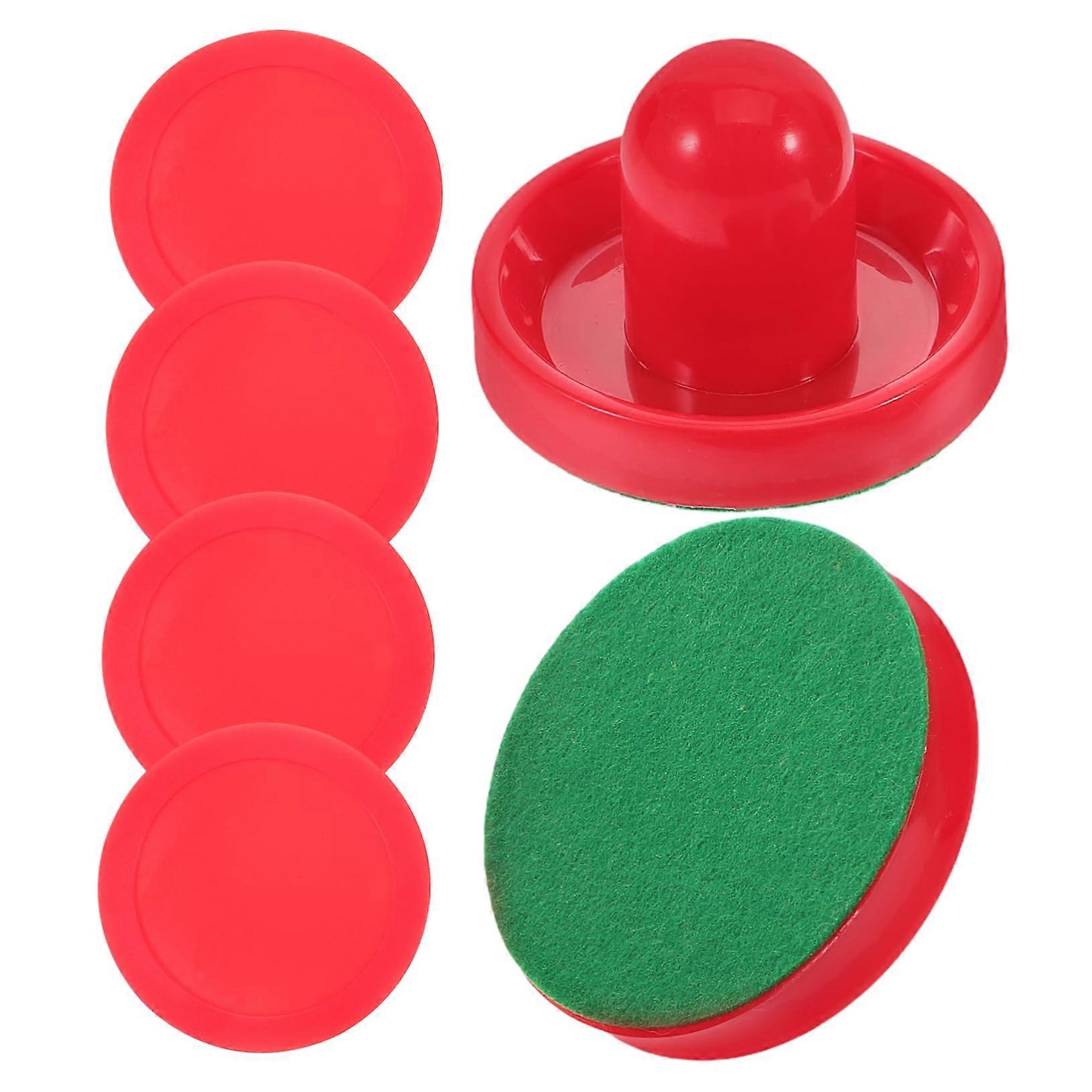 2 Pieces Plastic Hockey Pushers with Pucks for Table Game Accessories, Durable Hockey Equipment for Family Fun and Player Experience