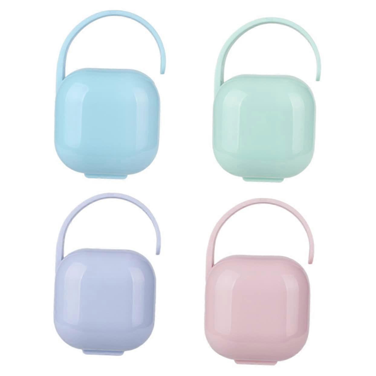 4-Pack Portable Dustproof Pacifier Case for Travel, Storage for Pacifiers and Small Toys, Ideal for Diaper Bags