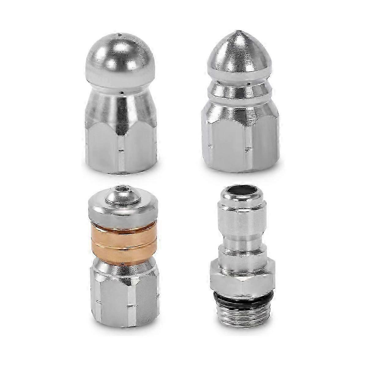 Sewer Jetter Nozzle for Pressure Washer,Drain Cleaning Tips,Rotating Button Nose with 1/4 inch Quic,__e0.073 hwy