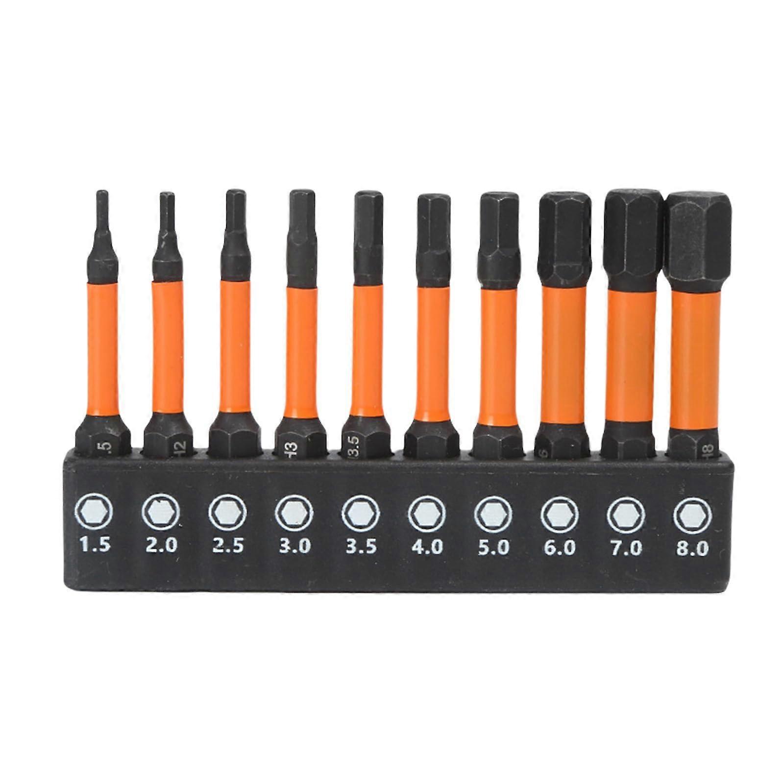 10pcs Allen Hex Key Drill Bit Set Impact Driver Compatible HSS Steel Metric Sizes for Professional Use