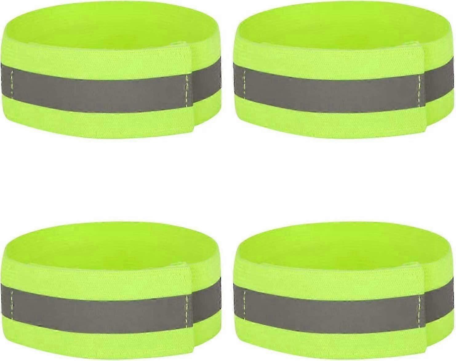 4-pack High Visibility Armbands, Reflective Running Armbands, Wrist Straps, Reflective Straps, Seat Belts For Running, Jogging, Night Outdoor Safety