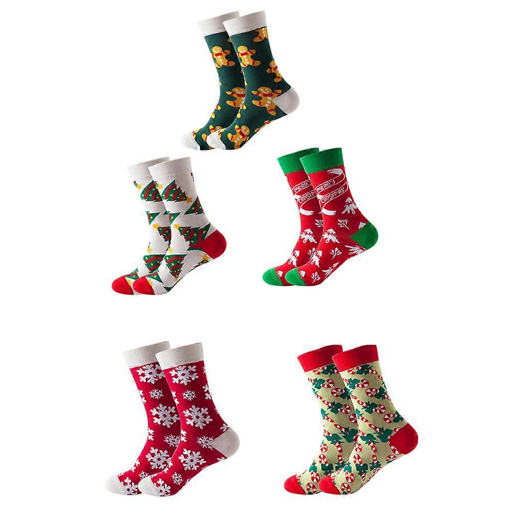 Holiday Socks Mid-Calf Warmth Comfort Assorted Color 5 Pairs