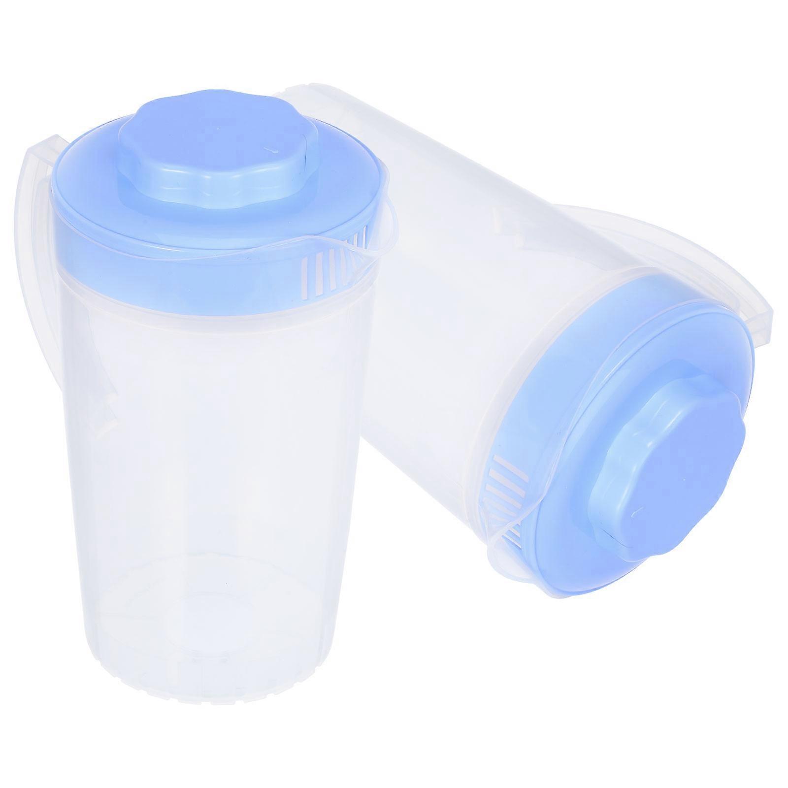 2pcs Multi Function Cold Water Pitcher with Lid, Large Capacity Juice Jug for Refreshing Drinks, Low Temperature Resistant, Ideal for Home and