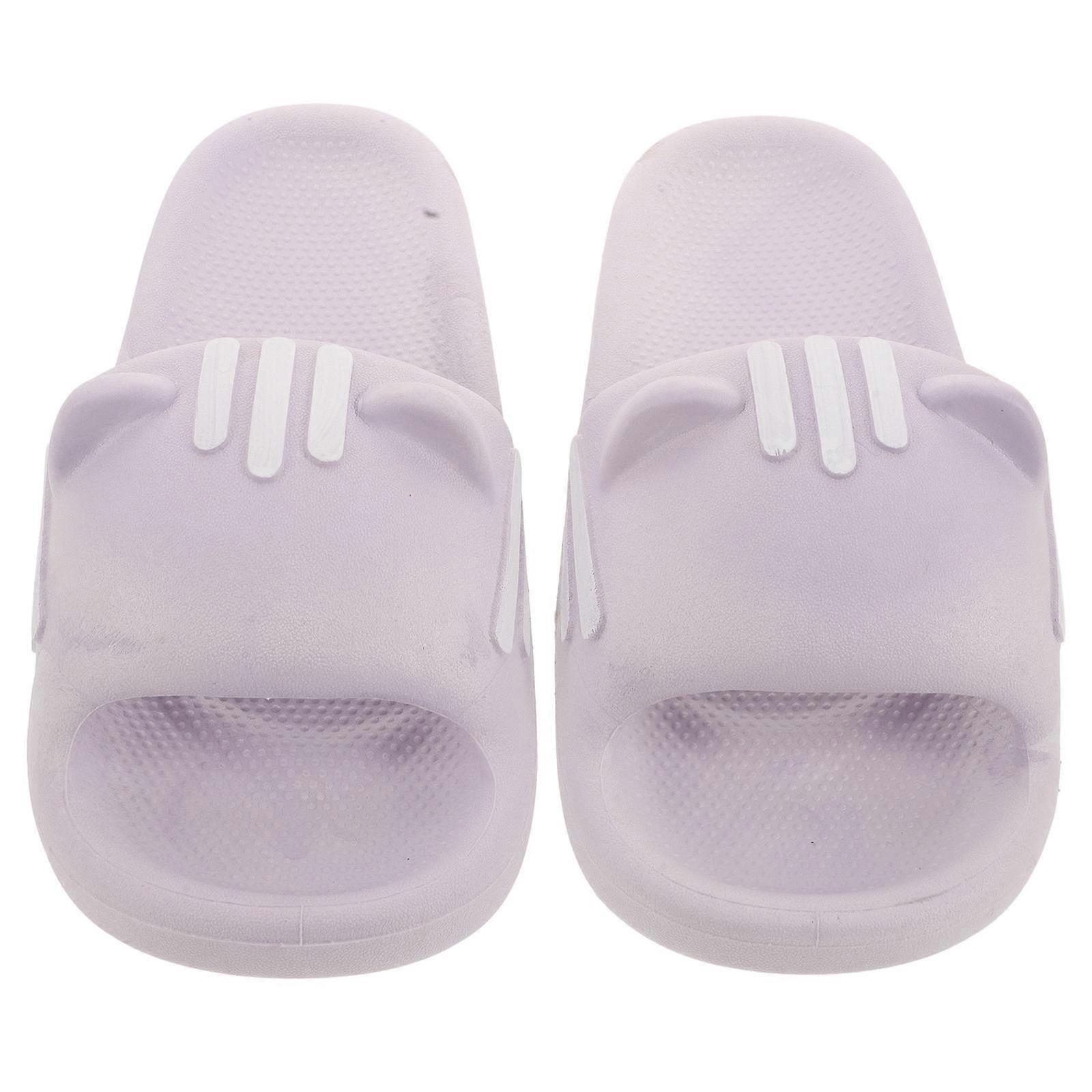 Cat House Slippers For Men Non-Slip Versatile Use Indoor Daily Life Soft Bottom Lavender 24.50X10.50X7.00CM 1Pair