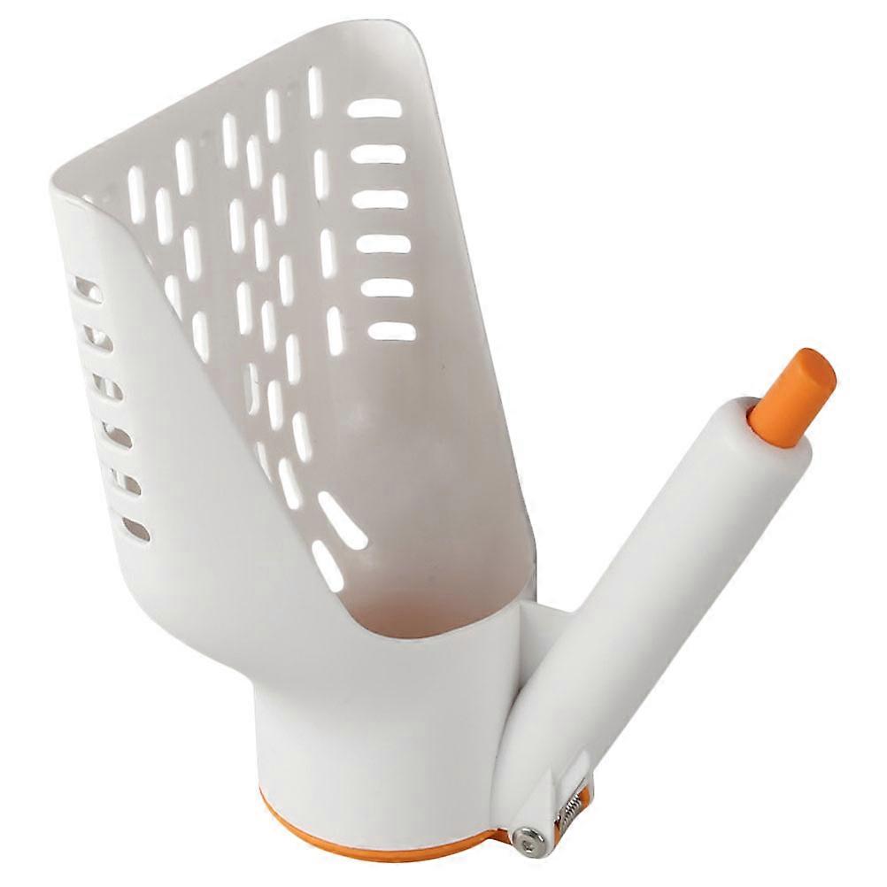 White Plastic Cat Litter Scoop with Large Capacity for Cleaning Use Foldable and Durable 7.5 x 4.3 inches