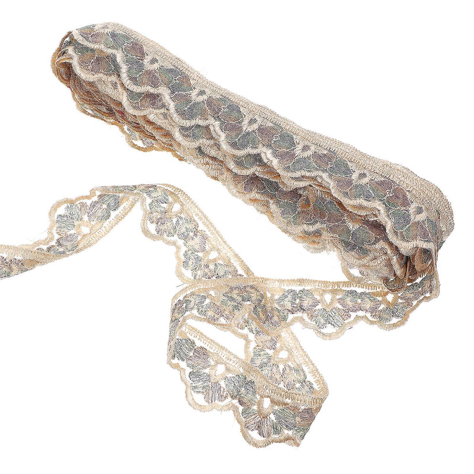 Curtain Edging Ribbon Polyester Embroidery Sheer Curtains For Window Treatment Elegant Design 1320X3.8X0.1CM 1Set
