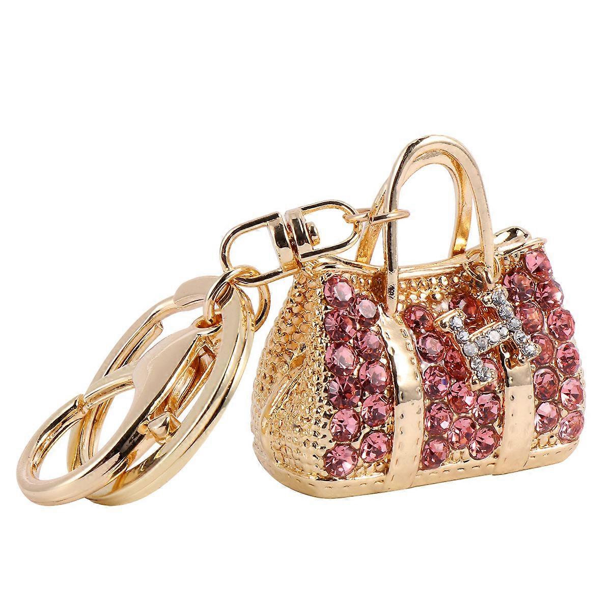 Handbag Shape Keychain with Metal Inlay – Lightweight Durable Key Holder for Women – Versatile Bag Accessory for Keys, Car, and More