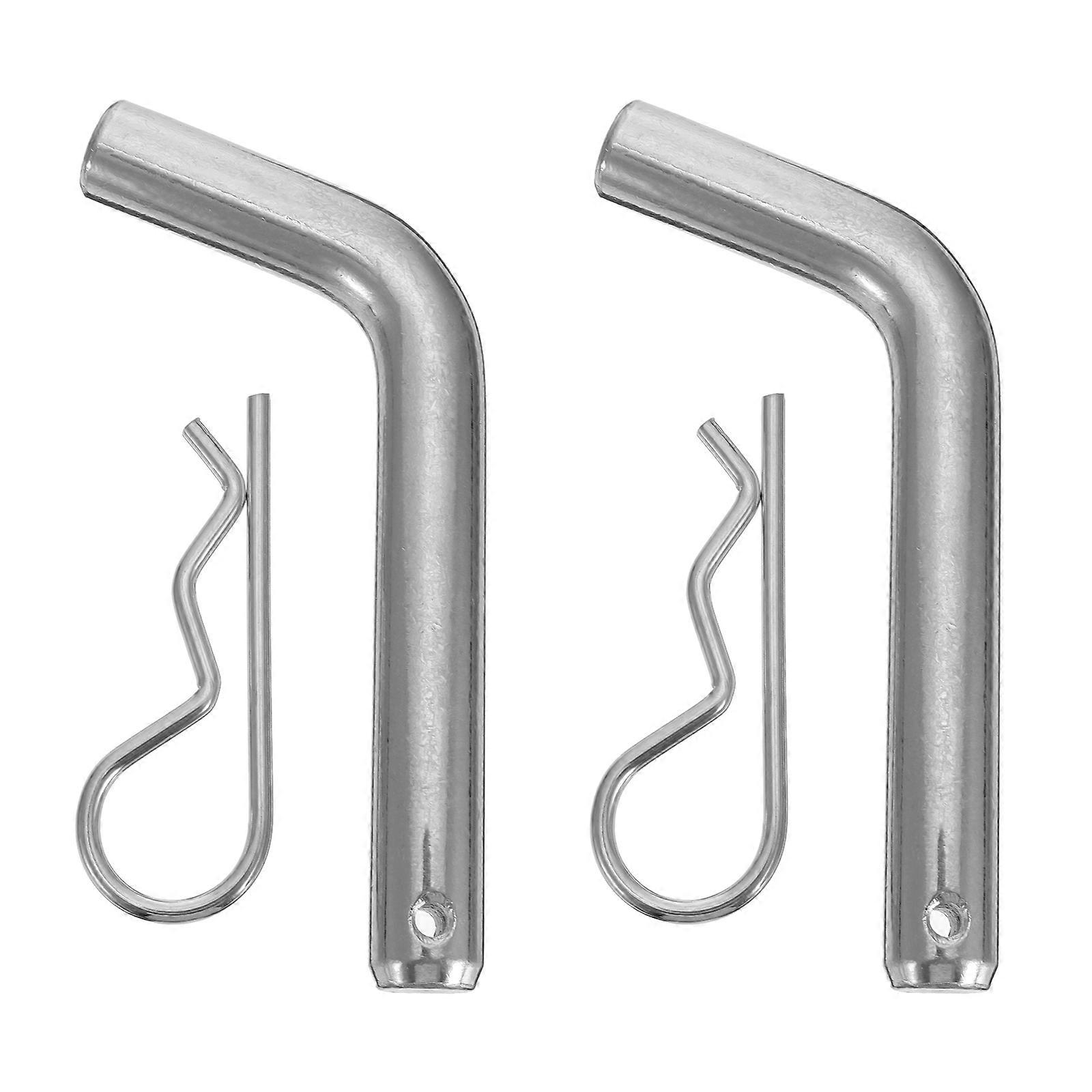 Locking Trailer Hitch Pin 2Pcs Universal Design Securing Vehicle Owners Silver Coated Locking Trailer Use