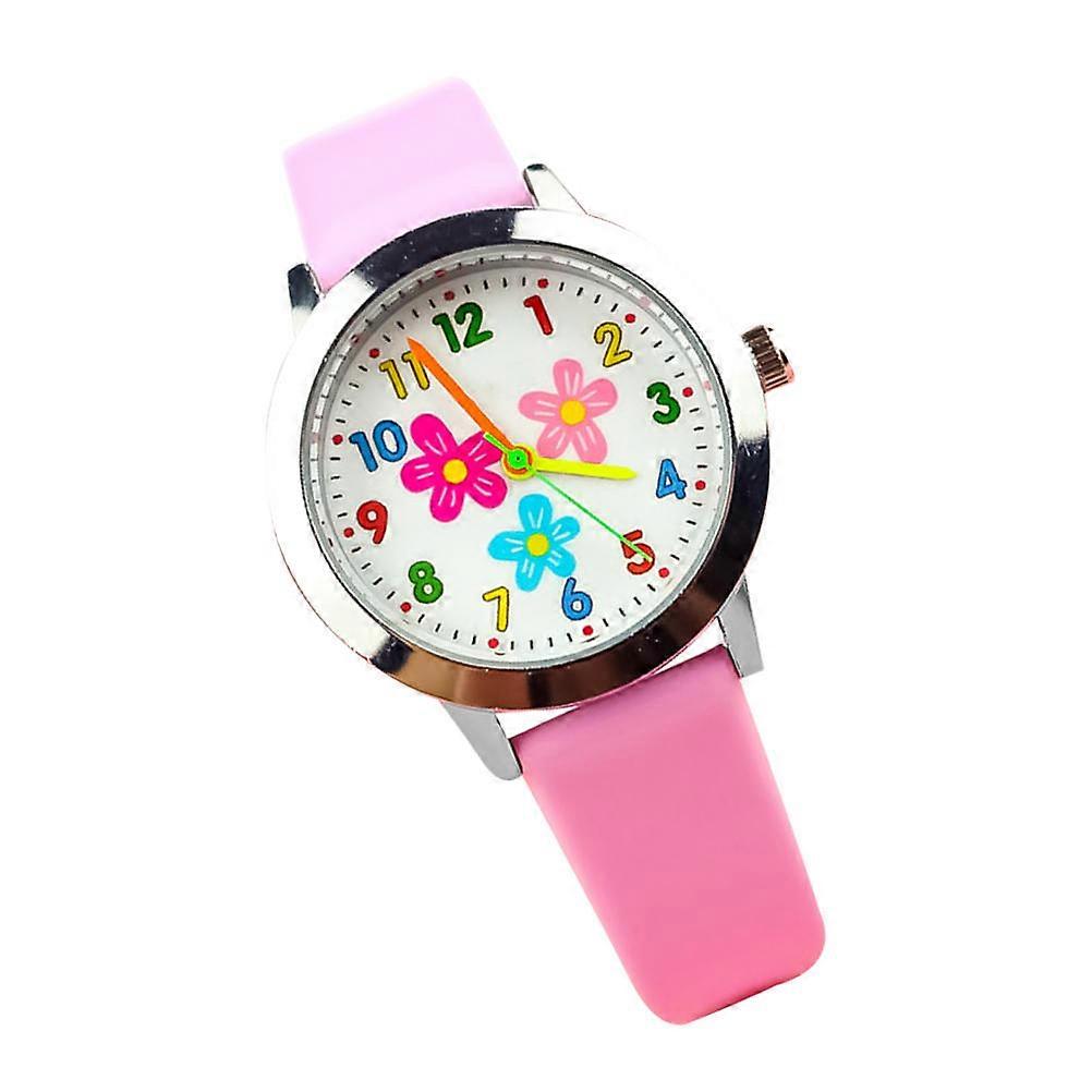Adorable Kids Watch with Precise Quartz Movement and Comfortable Strap Made of Glass Alloy Pink