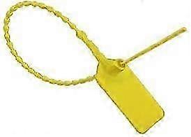 100-Pack Yellow Plastic Tension Security Seals - Numbered, Self-Locking Cable Ties