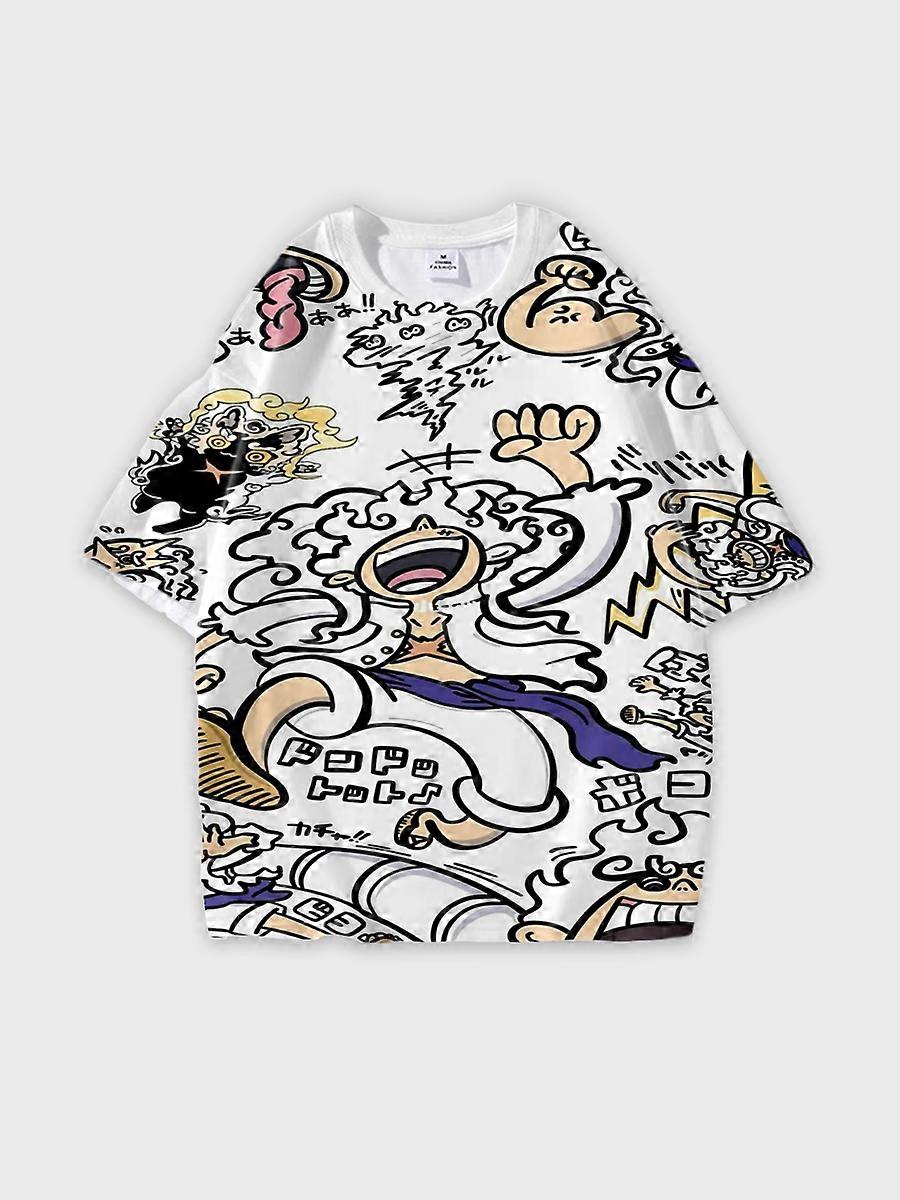 T-shirt round neck Role Pattern loose short sleeve P320