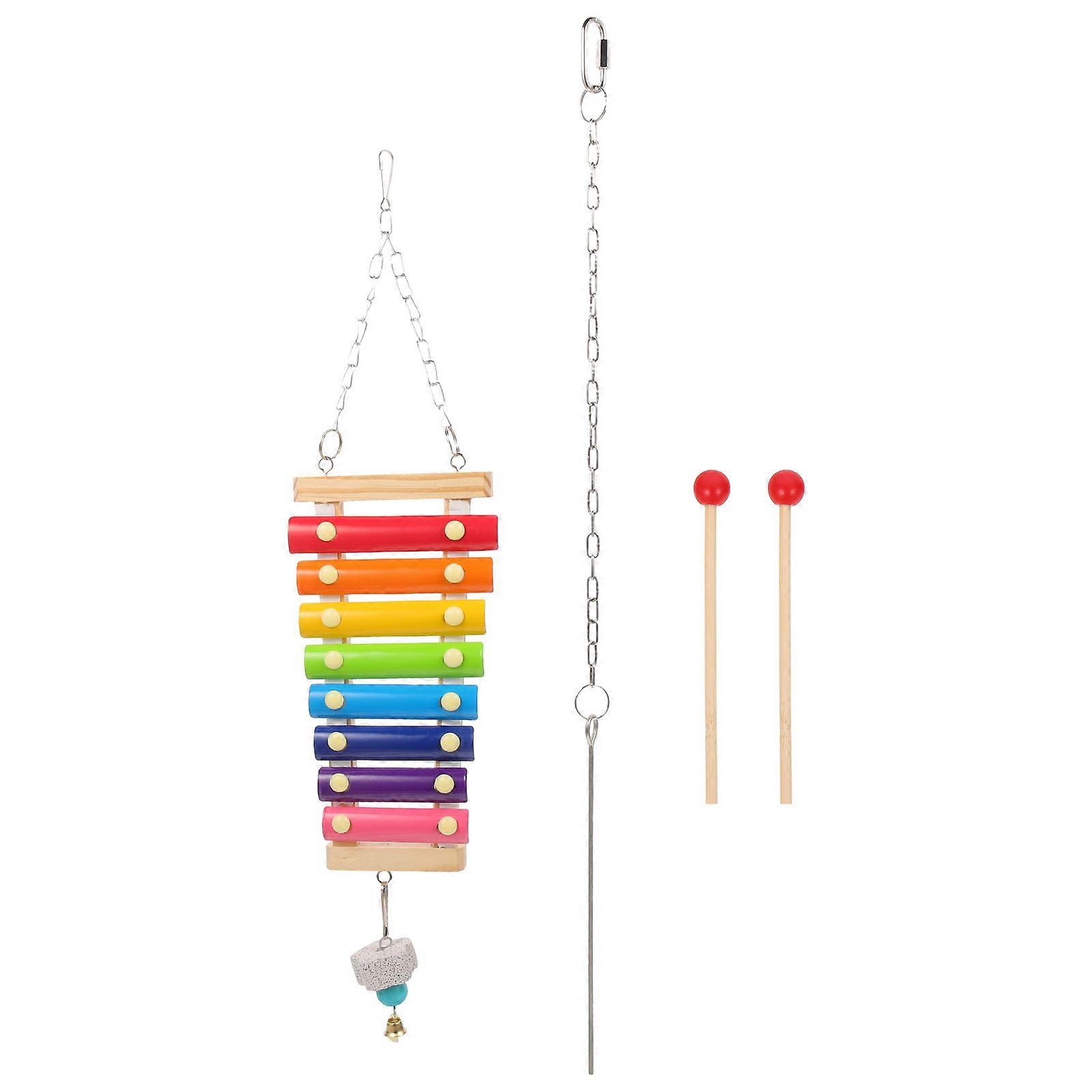 Multi Synthetic Veggies Skewer for Pets with Hanging Xylophone Feeder Toy 2 Pcs