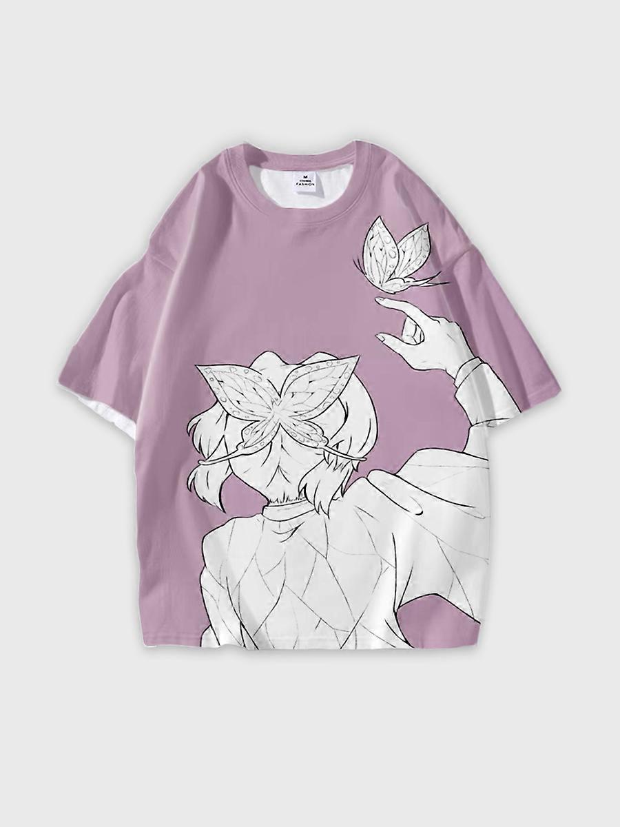 T-shirt round neck Character Pattern loose short sleeve P43