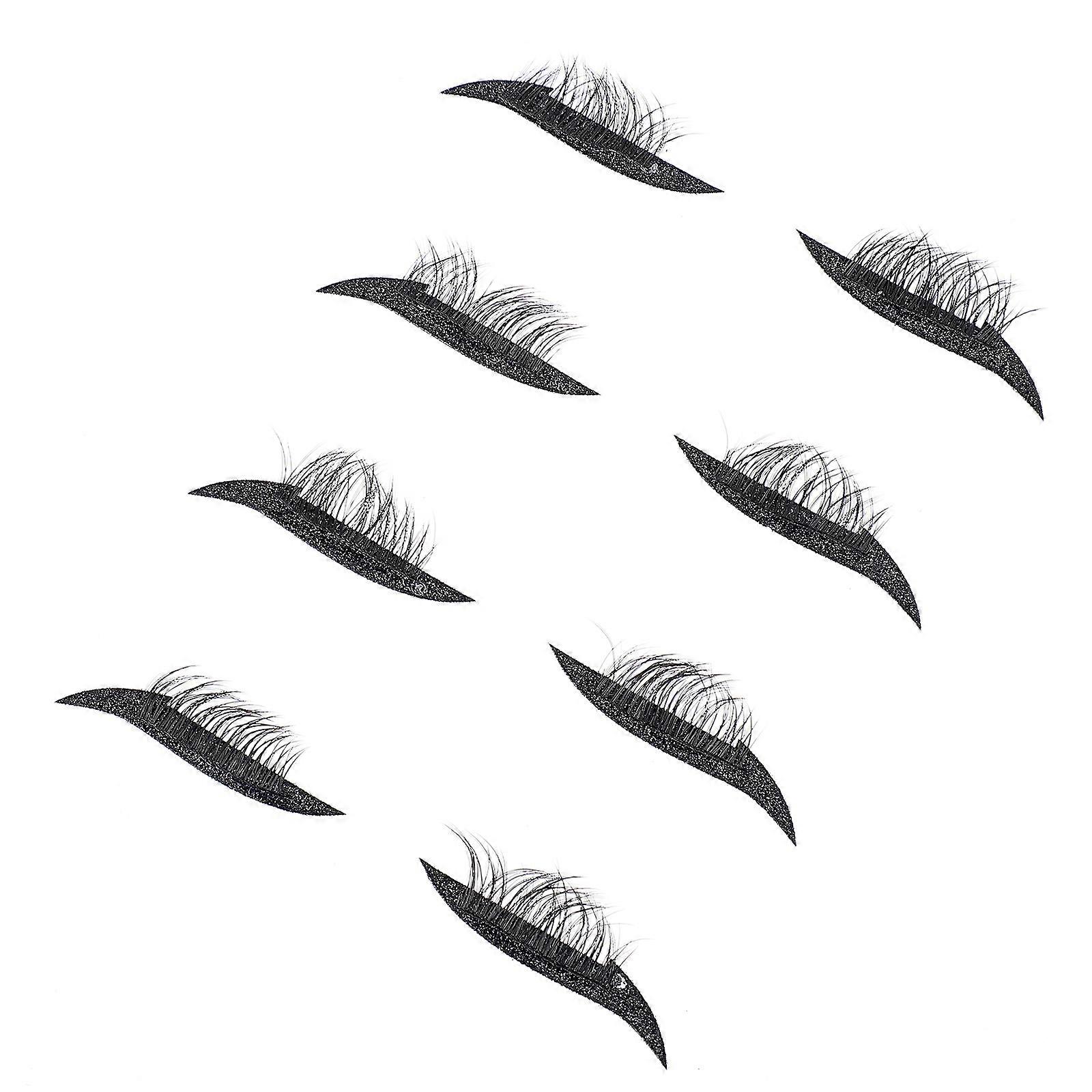 Self-Adhesive Eyelash Tape 4 Pairs Dense Glitter Black Eyeliner Decal For Costume Parties Cosplay Daily Makeups