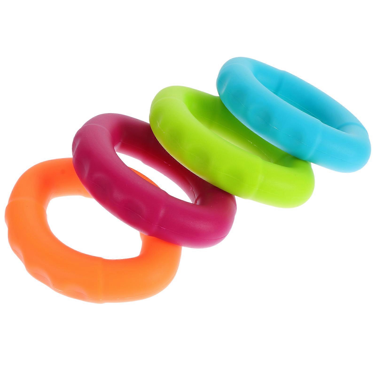 4Pcs Hand Grip Strengthener Trainer Massage Ring Fitness Fingers Grip Training Rings
