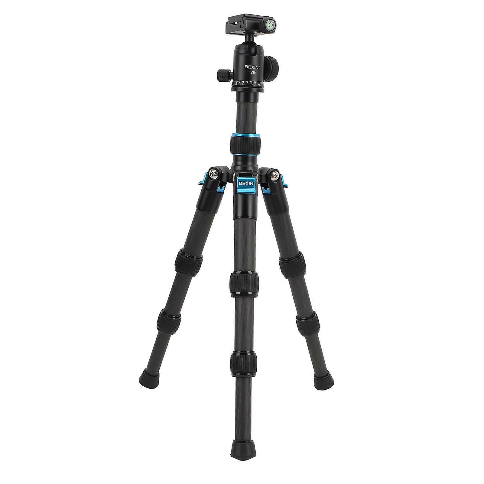 Desktop Camera Tripod Carbon Fiber Extendable 1/4 Inch Screw Hole with 360° Ball Head for Arca QR Plate Bubble Level Mini DSLR Camera Tripod