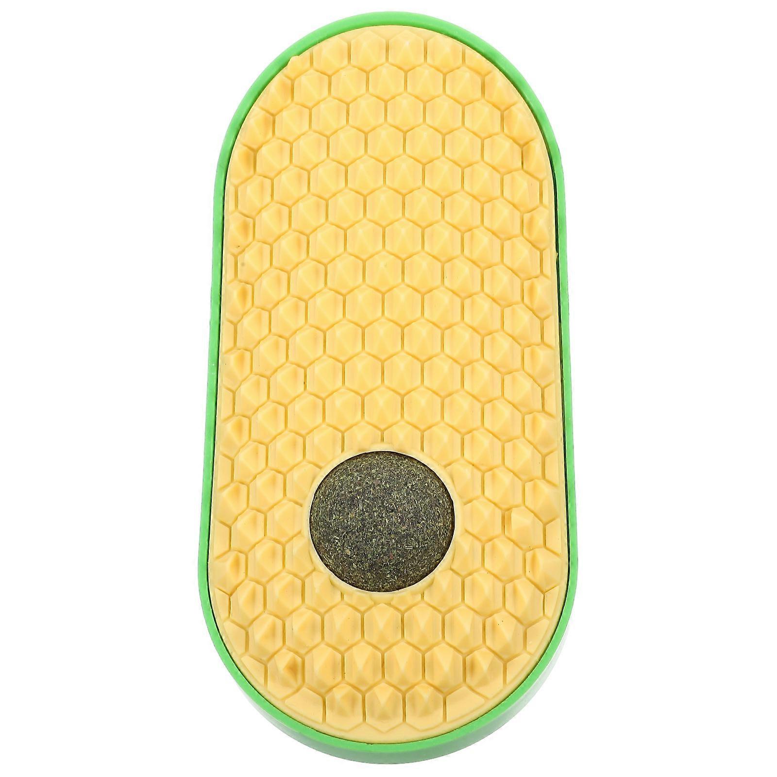 Cat Face Scratcher Oral Health Improvement Catnip Infused Indoor Play ABS Plastic .40X6.50X6.00CM 1Pcs