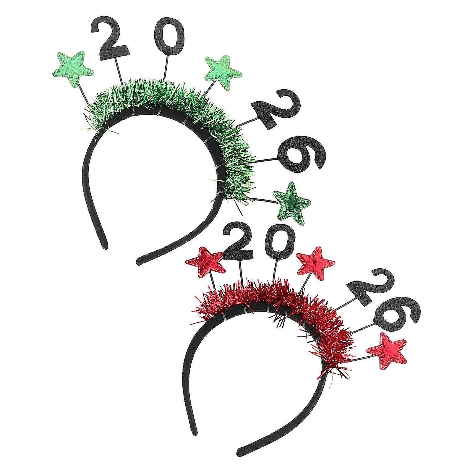 New Year Party Accessories Star Headband for New Year 2Pcs Fabric Material