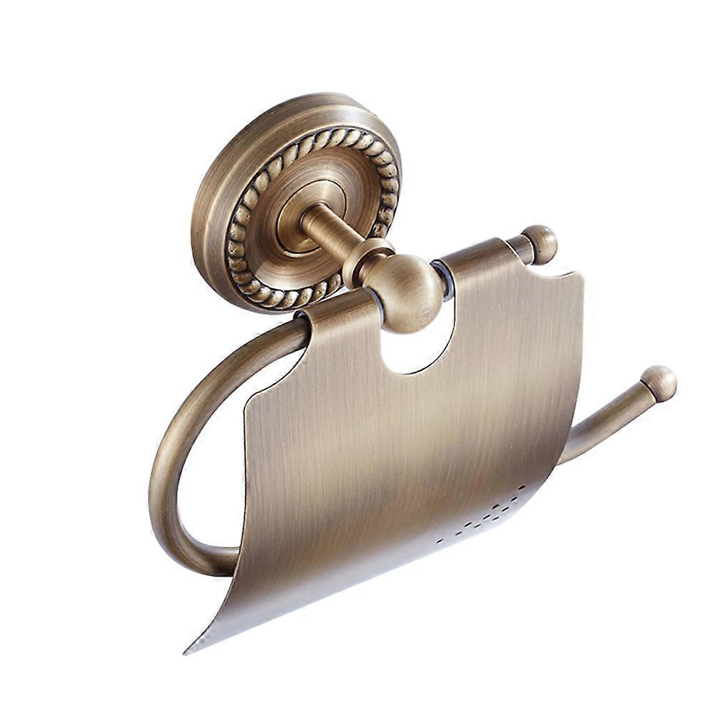 Golden Copper Toilet Paper Holder Multi Functional Storage Rack for Household Use 1pc