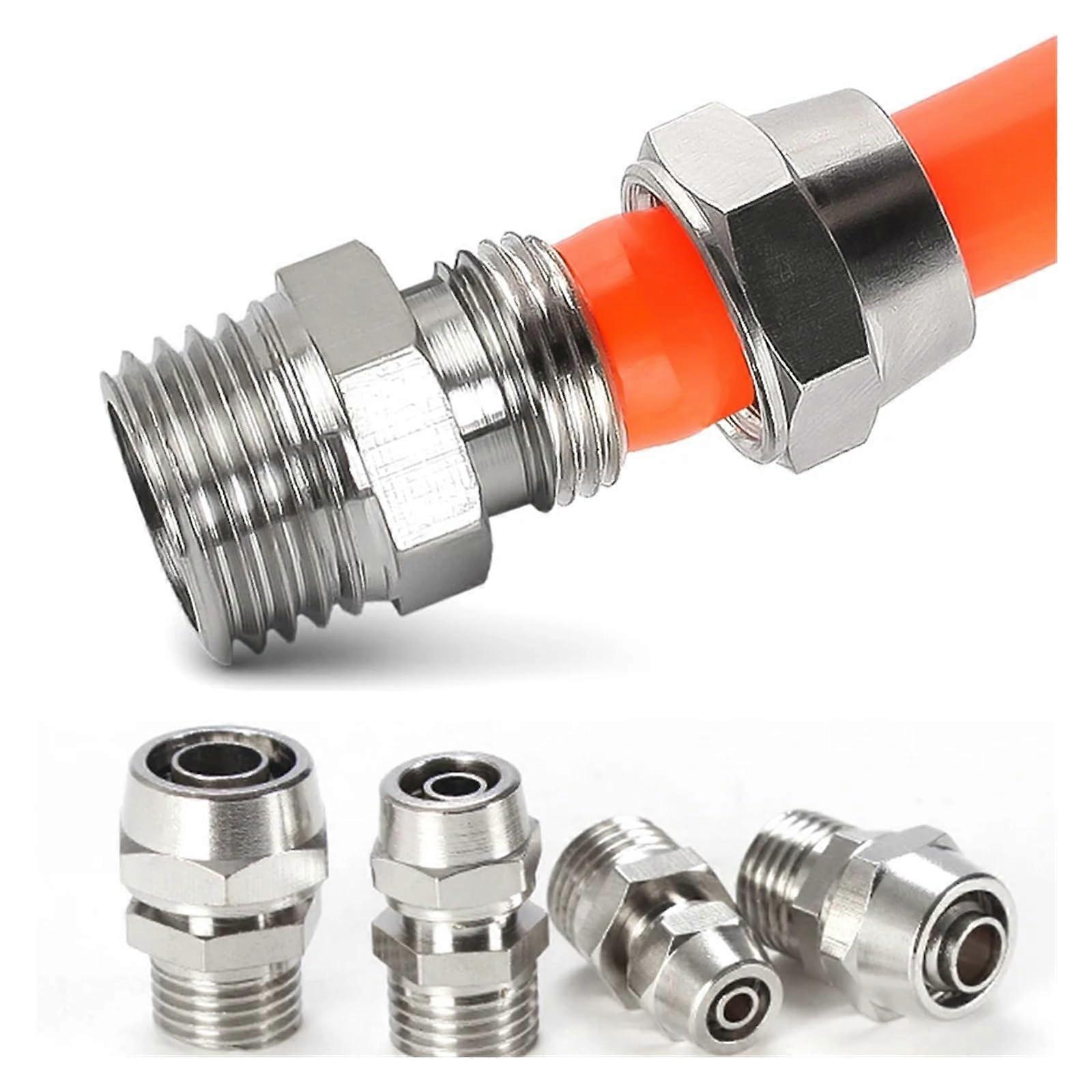Pneumatic Quick Coupling Plug PC4-01, 4/6/8/10/12mm Hose, M5, 1/8in, 1/4in, 3/8in, 1/2in Outer Threads, Twist Fittings