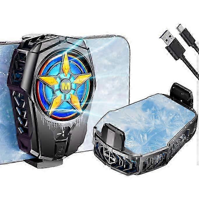 Phone Cooler, Phone Cooling Fan for iPhone Android Smartphones, Mobile Phone Radiator with LED Temperature Display for Tiktok Live Streaming