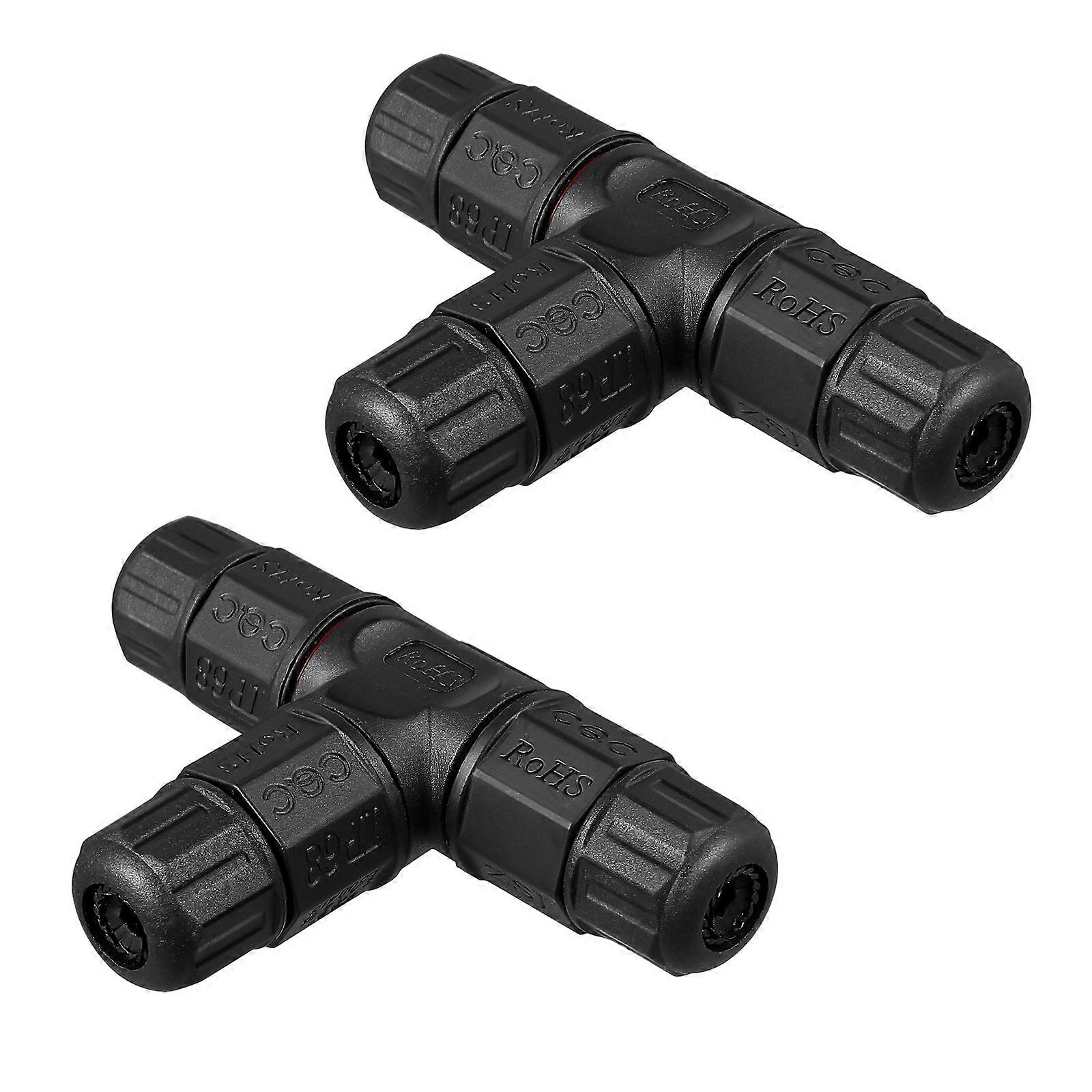 Watertight Junction Box Cable Connector T Shape For Repair And Extend Power Cables With 2Pcs Quantity