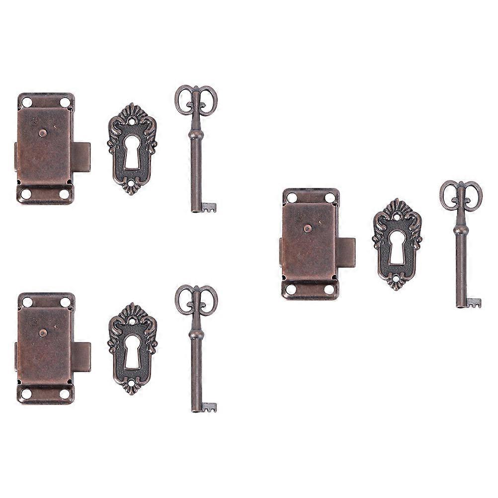 Antique Wooden Box Packing Buckles 3Set For Furniture And Shop Display Vintage Design Function