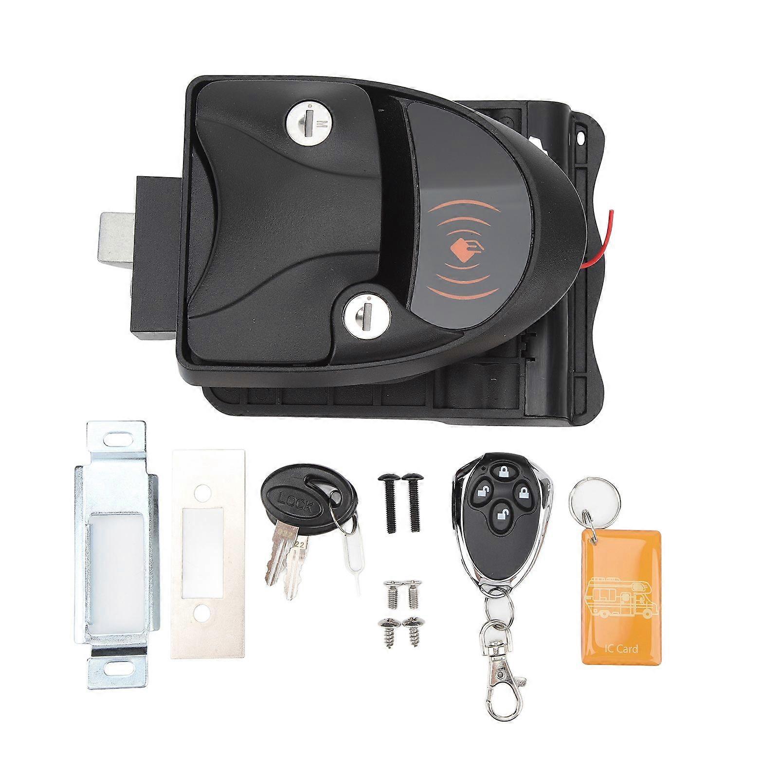 Keyless entry lock for RV with remote and password keypad