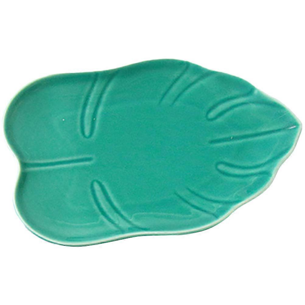 Leaf Shaped Ceramic Food Dish Dessert Serving Plate for Home Use Restaurant 1Pack