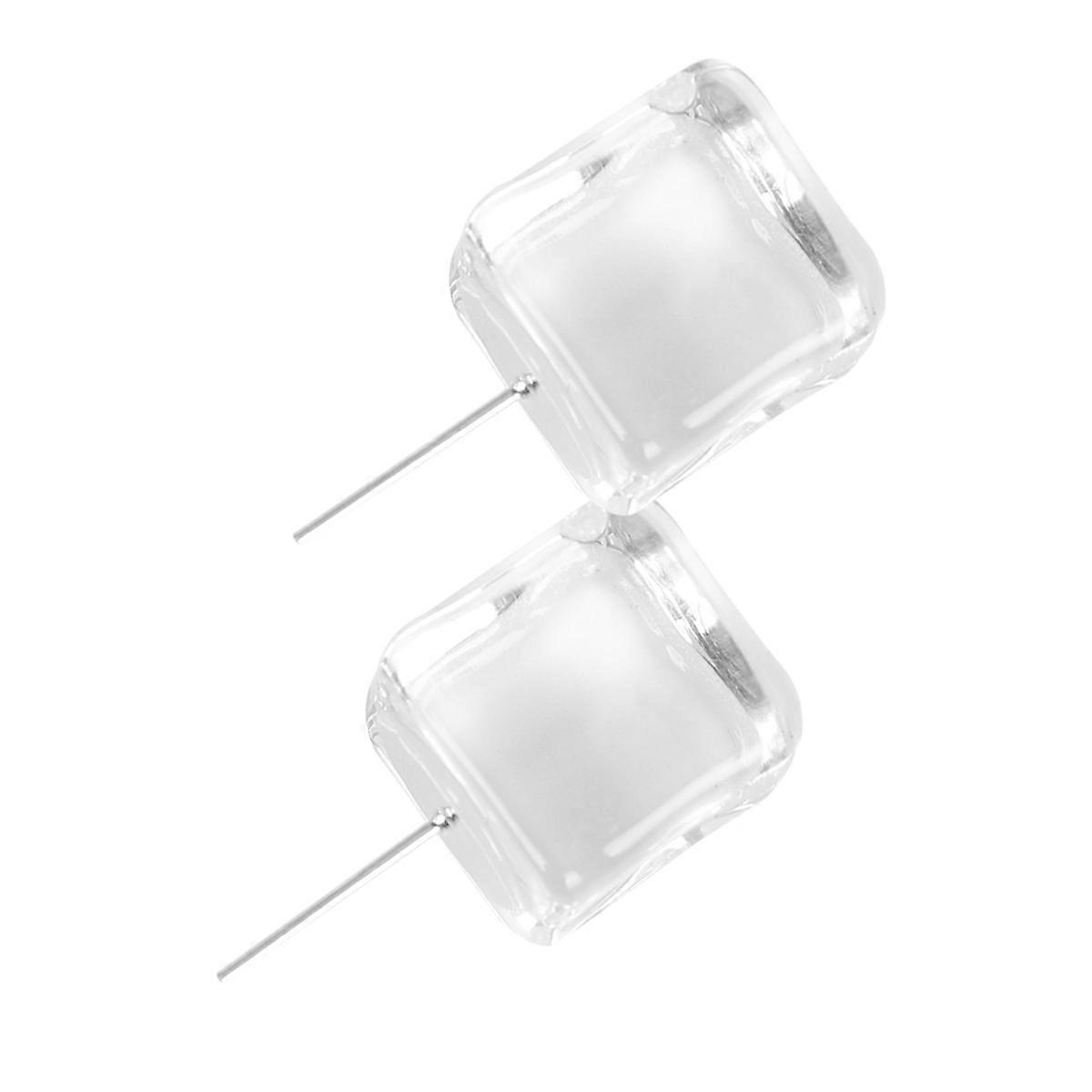 White Resin Cube Earbob Earrings for Decoration with Steady Color and Transparent Look 1 5cm
